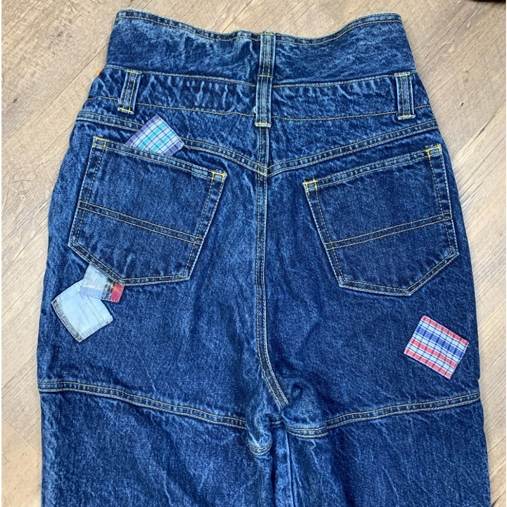 Vintage Patchwork Jeans 9/10 1980's Cottagecore Acid Wash Made In Brazil  - Picture 6 of 13
